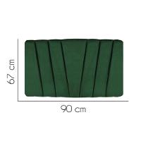 Painel Cabeceira Estofada Bélgica 90cm Cama Box Solteiro Corino Verde- Mabe Magazine - 2