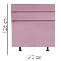 Cabeceira Estofada Cama Box Casal 140cm Argentina Corino Rosa Bebe- Mabe Magazine - 3