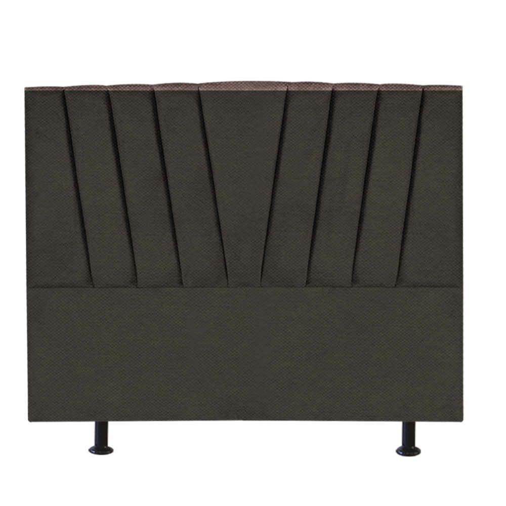 Cabeceira Estofada Bélgica 140cm Casal Para Cama Colchão Box Quarto Linho Marrom - Aurora Line - 2