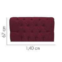 Painel Cabeceira Estofada Paris 140cm Cama Box Casal Corino Bordo- Mabe Magazine - 2