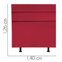 Cabeceira Estofada Argentina 140cm Casal Para Cama Colchão Box Quarto Corino Vermelho - Aurora Line - 3