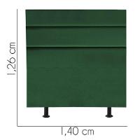 Cabeceira Estofada Argentina 140cm Casal Para Cama Colchão Box Quarto Suede Verde - Aurora Line - 3