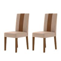 Conjunto Sala De Jantar 6 Cadeiras Tampo Retangular 160cm Com Vidro Liz Carvalho Grafite Linea Marfim - Poliman - 10