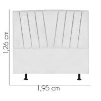 Cabeceira Estofada Bélgica 195cm King Size Para Cama Colchão Box Quarto Suede Branco - Aurora Line - 3