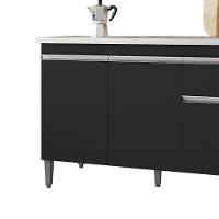 Balcão Gabinete De Pia Para Cozinha Sem Tampo 120cm Tatiane Preto- Mabe Magazine - 4