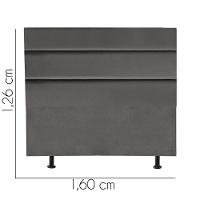 Cabeceira Estofada Argentina 160cm Queen Size Para Cama Colchão Box Quarto Suede Cinza Escuro Grafite - Aurora Line - 3