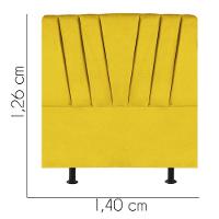 Cabeceira Estofada Bélgica 140cm Casal Para Cama Colchão Box Quarto Corino Amarelo - Aurora Line - 3