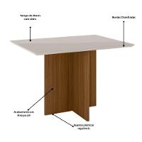 Mesa De Jantar Retangular 4 Lugares 120cm Tampo Chanfrado Com Vidro Helô Carvalho/off White - Poliman - 2