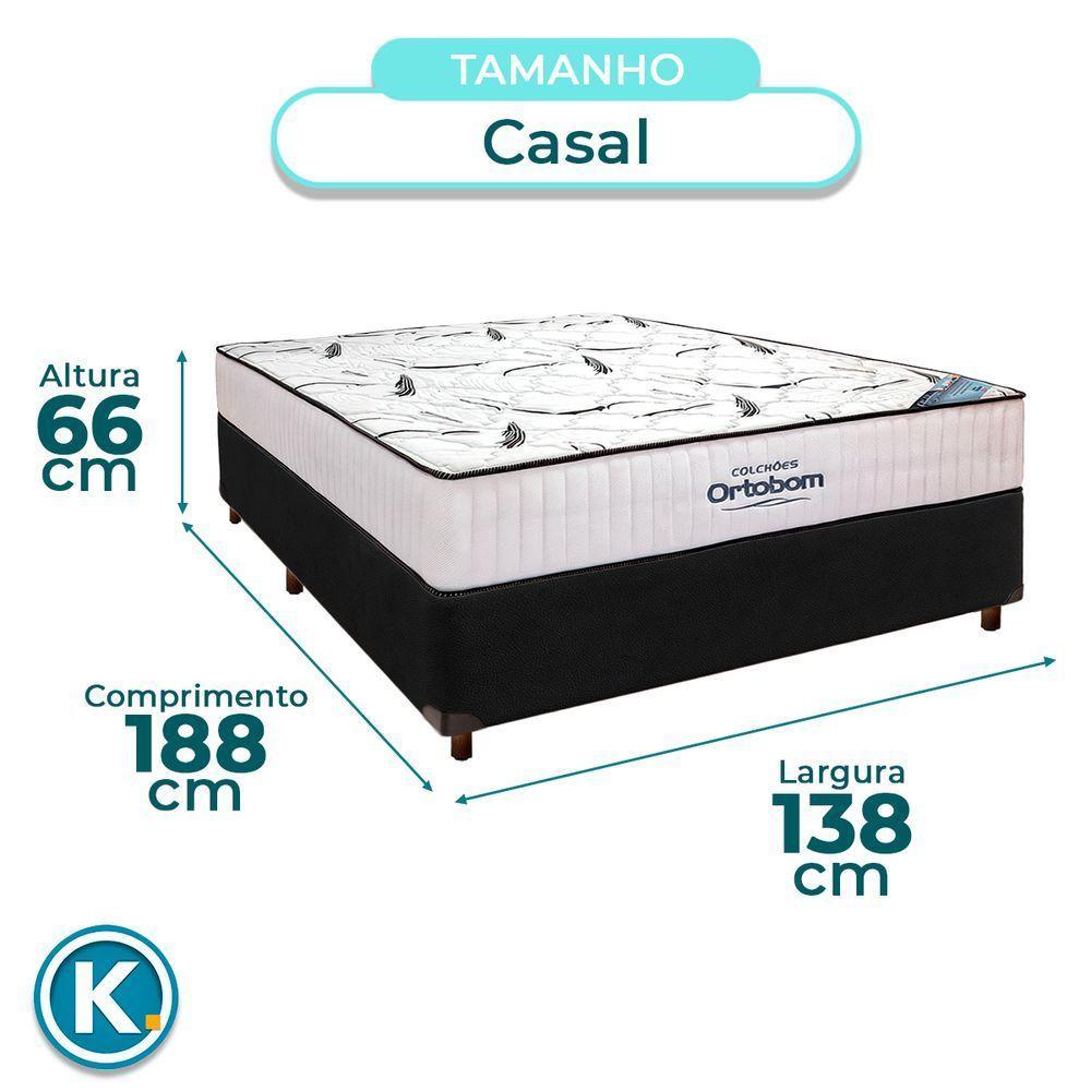 Cama Box Preto + Colchão Casal High Foam Ortobom - 2