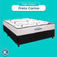 Cama Box Preto + Colchão Casal High Foam Ortobom - 3