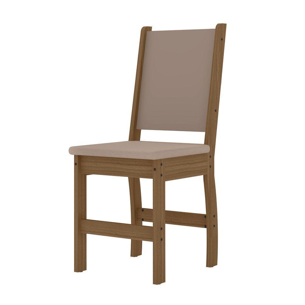 Conjunto Sala De Jantar 4 Cadeiras Tampo Retangular 108cm Sem Vidro Bellagio Carvalho Clara Savana - Poliman - 8