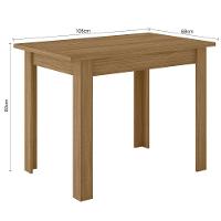 Conjunto Sala De Jantar 4 Cadeiras Tampo Retangular 108cm Sem Vidro Bellagio Carvalho Clara Savana - Poliman - 5