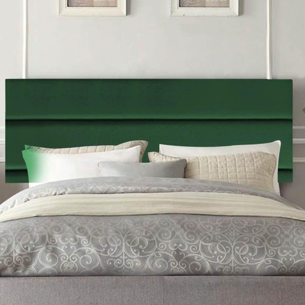 Painel Cabeceira Estofada Argentina 140cm Cama Box Casal Corino Verde- Mabe Magazine - 1
