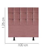 Cabeceira Estofada Cama Box Solteiro 100cm Espanha Suede Rose- Mabe Magazine - 2