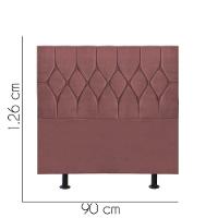 Cabeceira Estofada Cama Box Solteiro 90cm Istambul Suede Rose- Mabe Magazine - 3