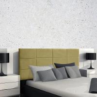 Painel Suspenso Cabeceira Luna 1,20m Para Cama Viúva Solteirão Suede Amarelo - Aurora Line - 2