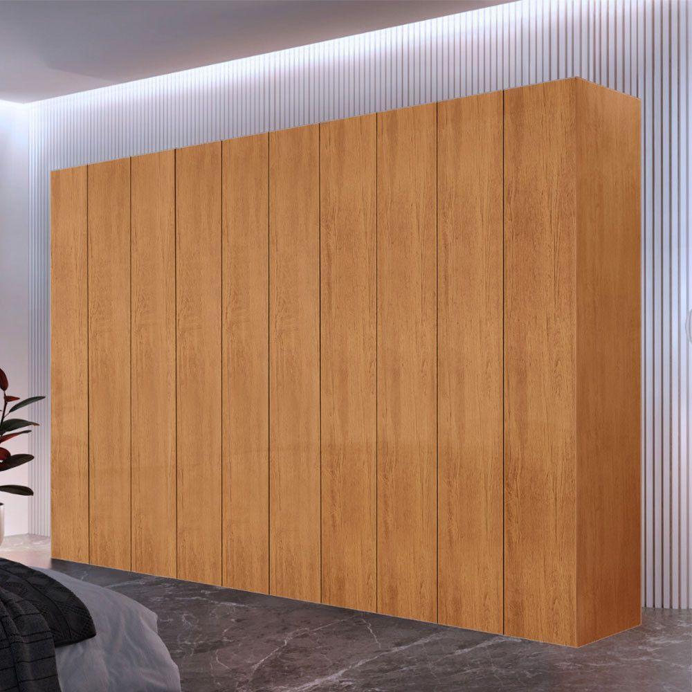 Roupeiro Casal Everest Em Mdf 10 Portas E 10 Cabideiros Naturalle Sem Gavetas - 1