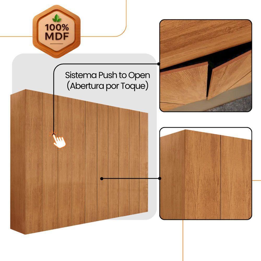 Roupeiro Casal Everest Em Mdf 10 Portas E 10 Cabideiros Naturalle Sem Gavetas - 6