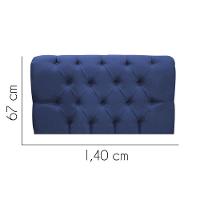 Painel Cabeceira Estofada Paris 140cm Cama Box Casal Corino Azul- Mabe Magazine - 2