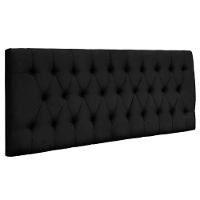 Painel Suspenso Cabeceira Dubai 1,38m Para Cama Casal Suede Preto - Aurora Line - 1