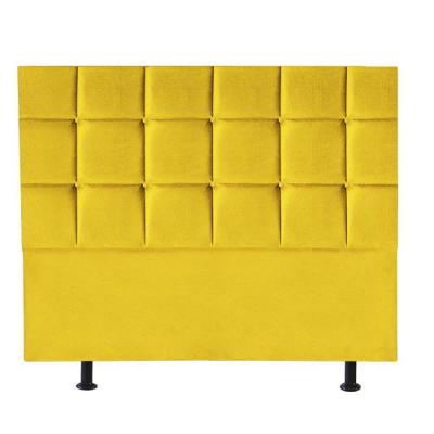 Cabeceira Estofada Cama Box Casal King 195cm Espanha Corino Amarelo- Mabe Magazine