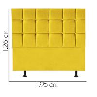 Cabeceira Estofada Cama Box Casal King 195cm Espanha Corino Amarelo- Mabe Magazine - 2