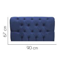 Painel Cabeceira Estofada Paris 90cm Cama Box Solteiro Corino Azul- Mabe Magazine - 2