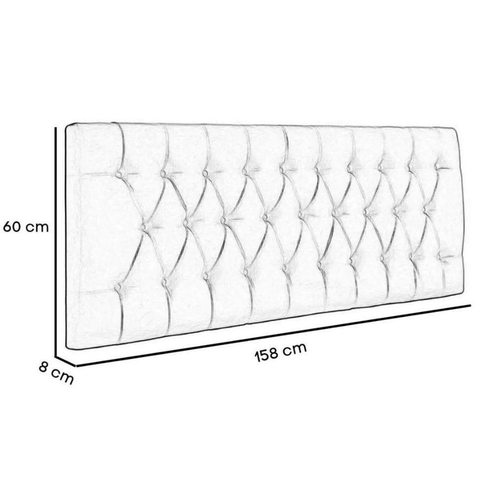 Painel Suspenso Cabeceira Dubai 1,58m Para Cama Queen Size Suede Vermelho - Aurora Line - 3