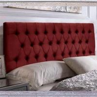 Painel Suspenso Cabeceira Dubai 1,58m Para Cama Queen Size Suede Vermelho - Aurora Line - 2