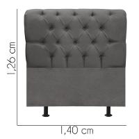Cabeceira Estofada Cama Box Casal 140cm París Suede Cinza Escuro- Mabe Magazine - 3