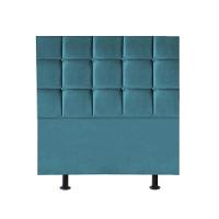 Cabeceira Estofada Cama Box Solteiro 90cm Espanha Suede Azul Turquesa- Mabe Magazine - 1