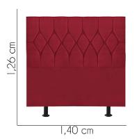 Cabeceira Estofada Cama Box Casal 140cm Istambul Suede Vermelho- Mabe Magazine - 3