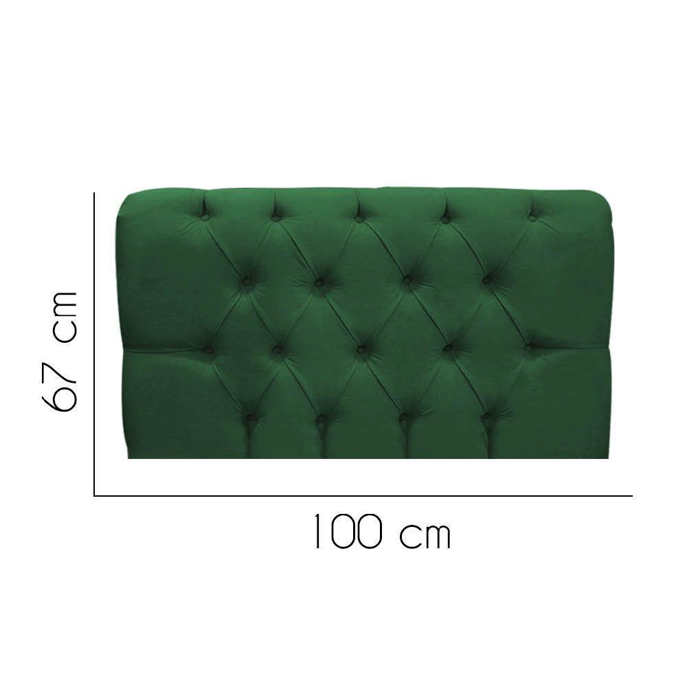 Painel Cabeceira Estofada Paris 100cm Cama Box Solteiro Suede Verde- Mabe Magazine - 2