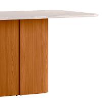 Mesa De Jantar Para 8 Lugares 180cm Tampo Mdf Com Vidro Serena Ypê/off White - New Ceval - 2