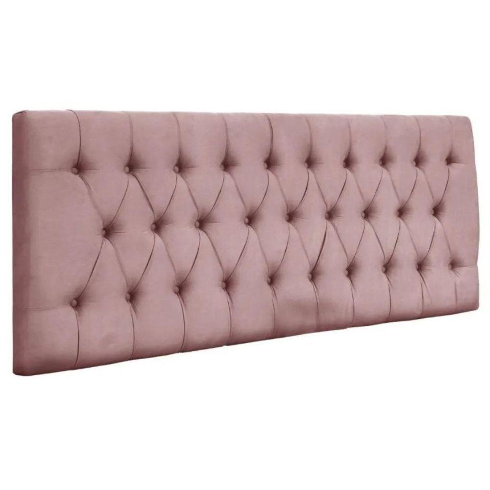 Painel Suspenso Cabeceira Dubai 1,93m Para Cama King Size Suede Rosa - Aurora Line - 1