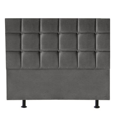Cabeceira Estofada Cama Box Casal 140cm Espanha Suede Cinza Escuro- Mabe Magazine