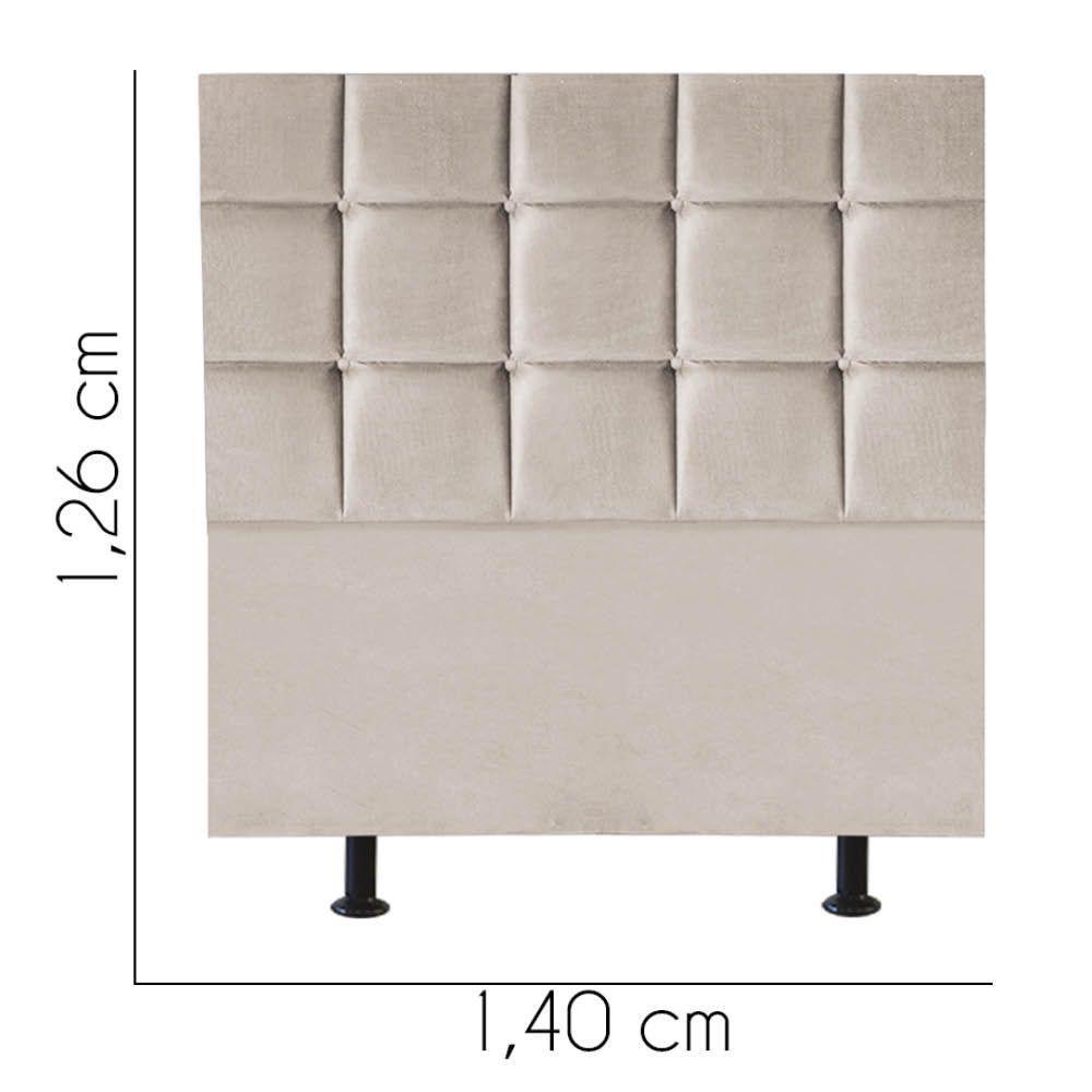 Cabeceira Estofada Cama Box Casal 140cm Espanha Suede Bege- Mabe Magazine - 2