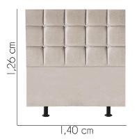 Cabeceira Estofada Cama Box Casal 140cm Espanha Suede Bege- Mabe Magazine - 2