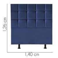 Cabeceira Estofada Cama Box Casal 140cm Espanha Suede Azul- Mabe Magazine - 2