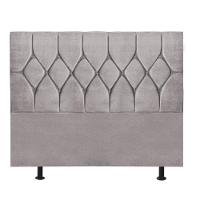 Cabeceira Estofada Cama Box Casal 140cm Istambul Suede Cinza Claro- Mabe Magazine - 2