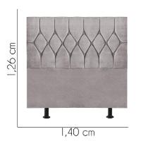 Cabeceira Estofada Cama Box Casal 140cm Istambul Suede Cinza Claro- Mabe Magazine - 3