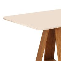 Mesa De Jantar Tampo Retangular Chanfrado Curvo Mad/vid 120 X 90cm Kiara Freijó Off White- Mabe Magazine