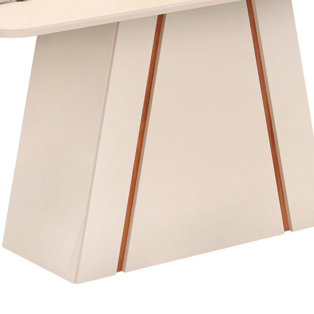 Mesa De Jantar Retangular Tampo Chanfrado 170x90cm Gabi Off White Freijó- Mabe Magazine - 3