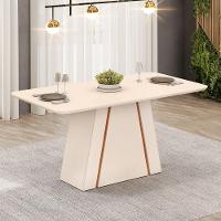 Mesa De Jantar Retangular Tampo Chanfrado 170x90cm Gabi Off White Freijó- Mabe Magazine - 1
