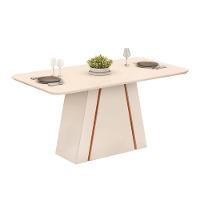 Mesa De Jantar Retangular Tampo Chanfrado 170x90cm Gabi Off White Freijó- Mabe Magazine - 2