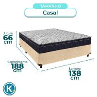 Cama Box Preto + Colchão Casal Airtech 150 Ortobom - 3