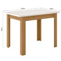 Mesa De Jantar 4 Lugares Tampo 108cm Sem Vidro Bellagio Freijó Uv/off White - Poliman - 4