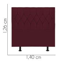 Cabeceira Estofada Cama Box Casal 140cm Istambul Suede Bordo- Mabe Magazine - 3