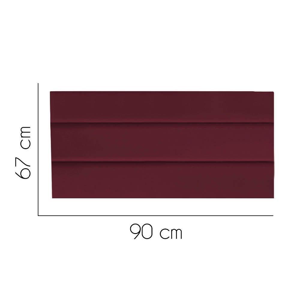 Painel Cabeceira Estofada Argentina 90cm Cama Box Solteiro Corino Bordo- Mabe Magazine - 2
