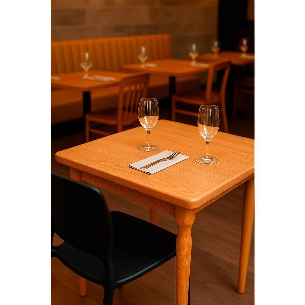 Kit 4 Cadeiras Tramontina Sofia Preta E Mesa De Madeira 80cm Natural - 3